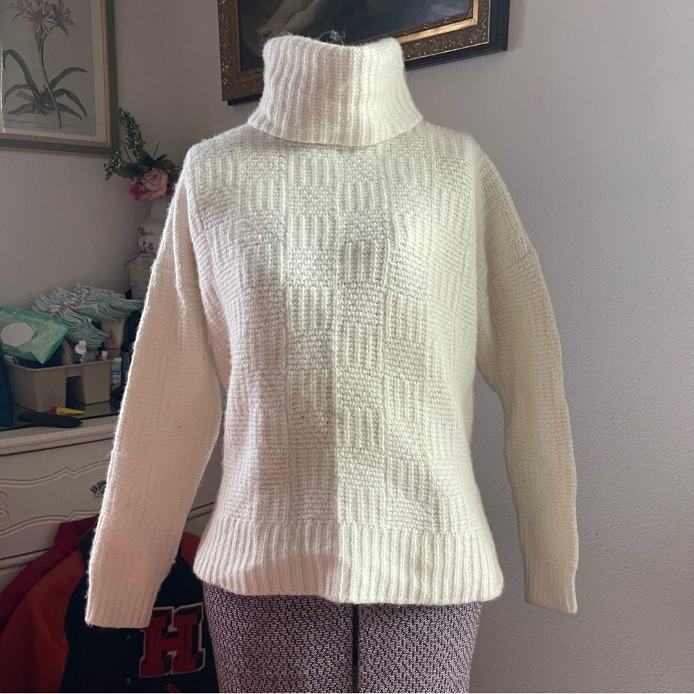 Madewell White Turtleneck Sweater